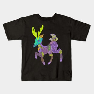 Whimsical Purple Cactus Deer Alebrije Kids T-Shirt